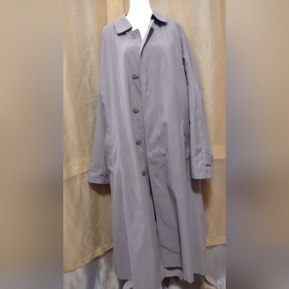 Men's 42L Chaps RL long trench coat with zip-out lining